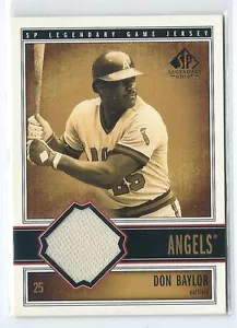 Camiseta deportiva 2002 SP Legendary Cuts Don Baylor GU Relic Angels - Imagen 1 de 1