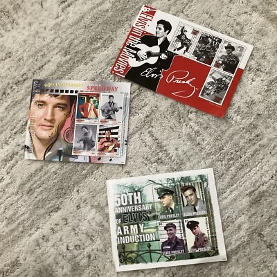 Elvis Stamps 2008 Mint Sheet of 4 Each Army Induction Speedway Elvis Movies - Image 1 of 4