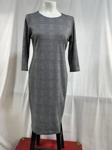 NWT Tahari Classic Black & White Plaid Pencil Dress Size 14 - Picture 1 of 4