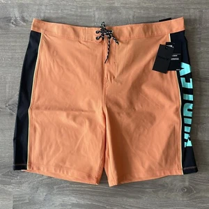 Pantalones cortos de tabla elásticos Phantom Fastlane Hurley 38"" naranja 20"" para hombre - Imagen 1 de 7