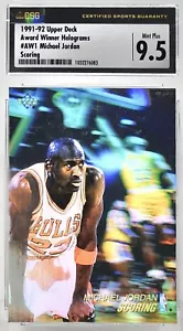 ๐POP2 MICHAEL JORDAN ๐ CSG 9.5 91-92 UD AWARD WINNER HOLOGRAMS GRADED + 10 PSA - Picture 1 of 1