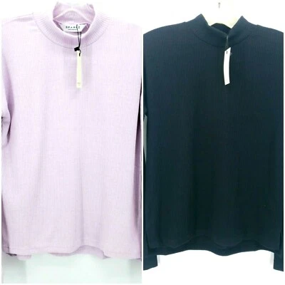 SPARKZ COPENHAGEN Suave Manga Larga Acanalado Cuello Alto Negro Púrpura XS S L Foto 1 de 2