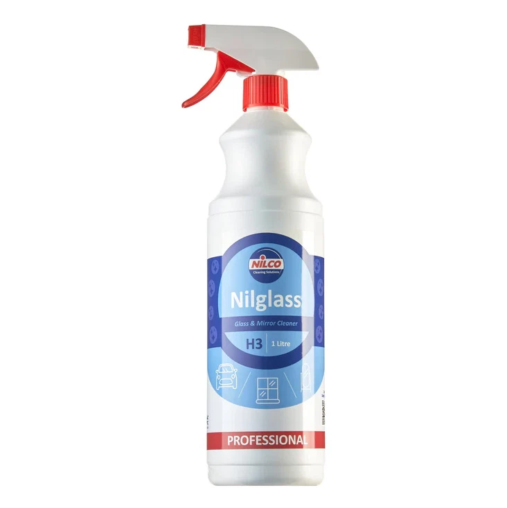 Nilco Glass Cleaner 6 x 1L Spray Bottles Streak Free Cleaning Solution