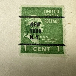 Washington Precancel - New York N.Y. 1c Stamp with Envelope - Picture 1 of 3