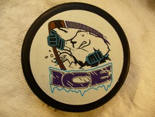 CHL Indianapolis Ice Lg Team Logo League Back Official Hockey Puck Collect Pucks