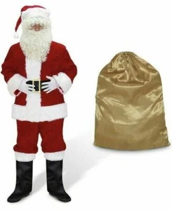 ABALAGU Men's Deluxe Santa Suit 11PCS Christmas Adult Santa Claus Costume Large - Picture 1 of 5