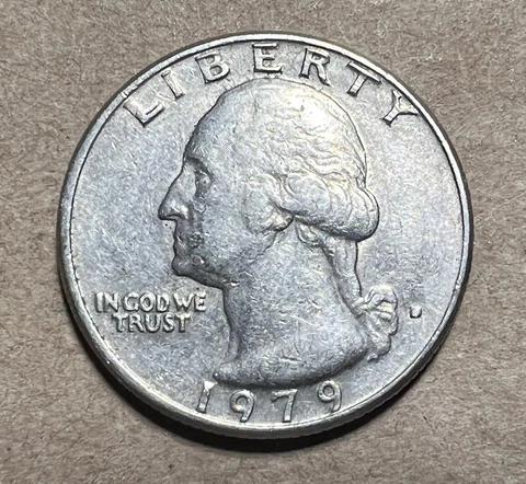 1979 D Washington Quarter Filled in Mint Mark Weight 5.58 grams Rare Error Coin Cover