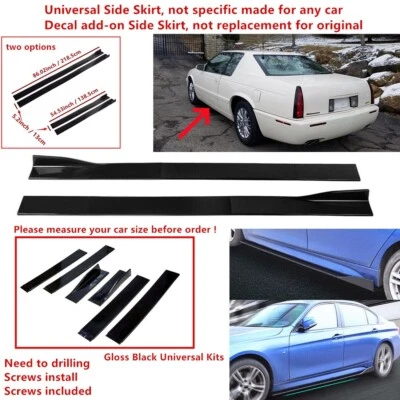 86/54.5" For 1994-02 Cadillac Eldorado Universal Gloss Side Skirt Extension Lip - Image 1 of 4