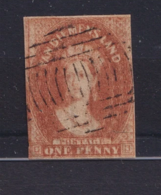 ТАСМАНИЯ # 11c двойной оттиск водяной знак б/у двойной подкладки цифры Австралия - Изображение 1 из 2