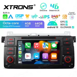 For BMW E46 Android 13 8-Core 4+64GB Car Auto Play 4G DVD Radio Stereo GPS DAB+ - Picture 1 of 20