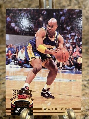 1992-93 Topps Stadium Club Byron Houston RC #350 Golden State Warriors - Image 1 of 2