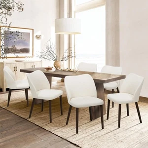 Upholstered Dining Chairs Set of 6, Modern Fabric Dining Room Kitchen Side Ch... - Picture 1 of 5