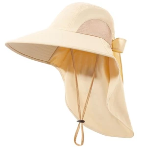 Womens Sun Hat UV Protection, Foldable Waterproof Wide Brim Bucket Hats with ... - Picture 1 of 7