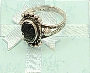 Vintage Southwestern Sterlingsilber schwarzer Onyx Ring-Größe 6,5 - Bild 1 von 6