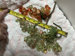 Lucite Facet Citrine & Green MCM Grape Clusters 2 pcs. Vintage - Picture 1 of 6