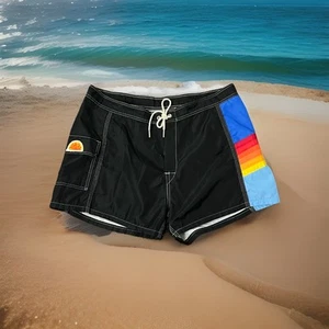 Black Sundek Rainbow Beach Swim Board Shorts Trunks Bath Suit Size 32 ? - Picture 1 of 9