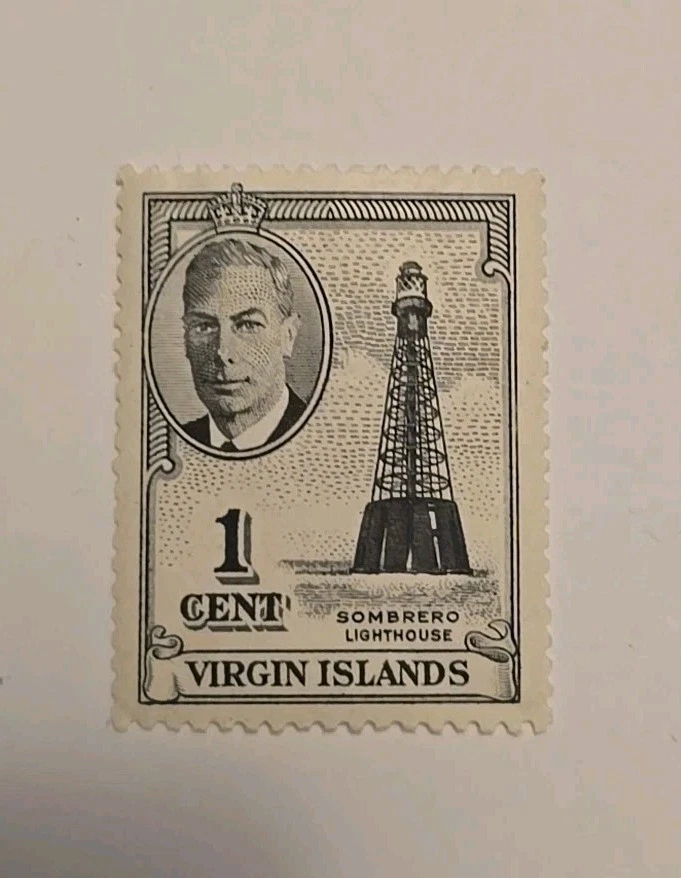 Brit. Virgin Islands Scott 102 Sombrero Lighthouse KGVI Pictorial 1952 F-VF MNH - Image 1 of 1