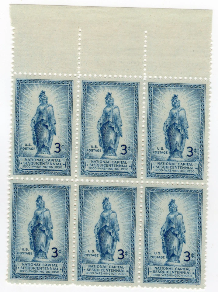 Scott #989 Statue of Freedom Block of 6 Stamps - MNH - Image 1 of 1