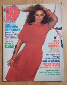 Vintage 19 Fashion Magazine July 1976 - Jerry Hall Cover, David Essex - Imagen 1 de 12