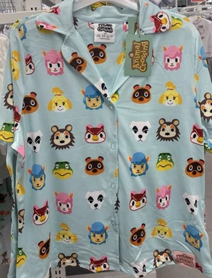 Conjunto de pijama shorts personagens Animal Crossing tamanho Reino Unido 4-24 2XS-2XL - Imagem 1 de 2
