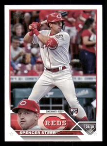 2023 Topps #489 Spencer Steer RC - Picture 1 of 2