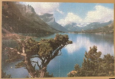 VTG Victory Wooden Jigsaw Puzzle, Glacier Park Vista (Lake & Mountains) - 1200 p - Image 1 of 4