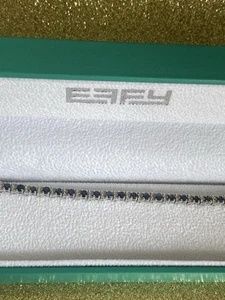 NEW! EFFY SAPPHIRE  & DIAMOND TENNIS BRACELET / Retail $ 1,275 - Picture 1 of 8