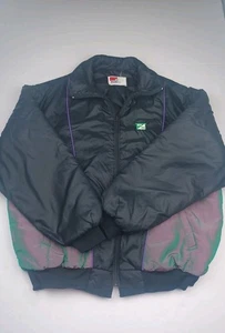 Vtg Swingster Full Zip Jacket Mens Large Black Iridescent Green Purple DS Patch - Picture 1 of 15
