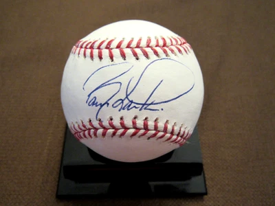 BARRY LARKIN 1995 MVP CINCINNATI REDS HOF SIGNED AUTO OML BASEBALL JSA BEAUTY - Image 1 of 3