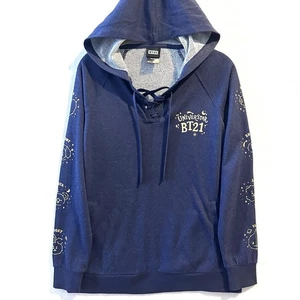 BT21 Small S Metallic Gold Constellation Lace-Up Hoodie Blue K-Pop Friends Line - Bild 1 von 13