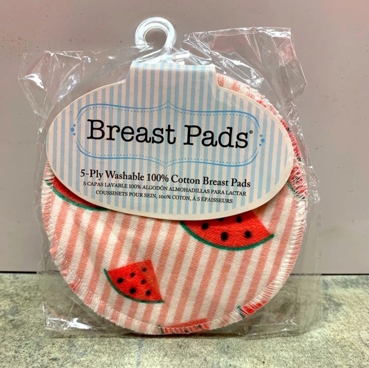 Almohadillas para senos de lactancia de 5 capas lavables reutilizables de patrón divertido para mujer paquete de 4 Foto 1 de 4