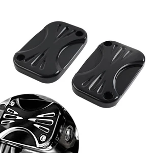 Front Brake Master Cylinder Cover Cap For Harley Electra Road Street Glide Black - Picture 1 of 9