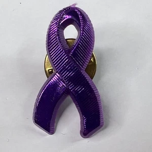 Pancreatic Cancer Purple Support Ribbon Vintage Pin Lapel Hat Pin #40 - Picture 1 of 1