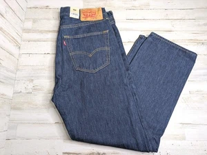 NWT Levis 501 Jeans Mens 35x30 Blue Straight Button Fly Mid Rise Dark Wash Denim - Picture 1 of 12