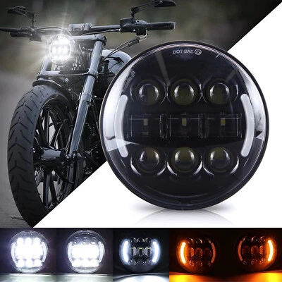 5-3/4" LED Headlight With Turn Signal For Harley Davidson Sportster XL 1200 883 - Image 1 of 4