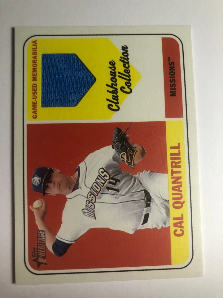 2018 Topps Heritage Minor League Clubhouse Collection Cal Quantrill Jersey CCRCQ - Image 1 of 1