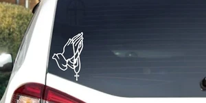 Praying Hands Rosary Religious Catholic Decal Vinyl Car Sticker (7 x5) - Bild 1 von 2