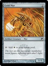 WOTC MtG Scars of Mirrodin Gold Myr (C) (Foil) NM