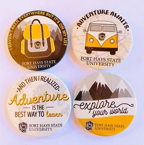 Fort Hays State University Badge Set Rare Vintage Novelty School (H6) - Picture 1 of 2