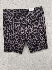 Style & Co Animal -Print Bike Shorts Grey Size Medium Cheetah Retail $14