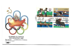 1791-94 Summer Olympic Softones block of 4 FDC - Picture 1 of 1