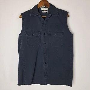 Bulwark Protective Apparel Vest Mens Medium Blue Sleeveless Button Up 2 Pockets - Picture 1 of 15