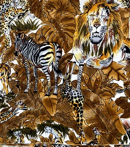 Hoffman International Fabrics Jungle Animal Print Zebra Tiger 1.5 Y X 7 in - Picture 1 of 4