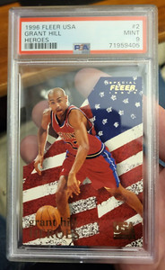 1996 Grant Hill PSA 9 Fleer USA Basketball Heroes Card #2