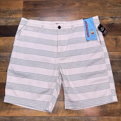 Pantalones Cortos Union Bay Cintura Flexible Para Hombres 40 Blancos Rayas Flexibles Cintura Elastizados Nuevos Foto 1 de 4