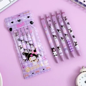 5pcs/set Sanrio Kuromi Pen Black Ink 0.5mm US Seller - Picture 1 of 1