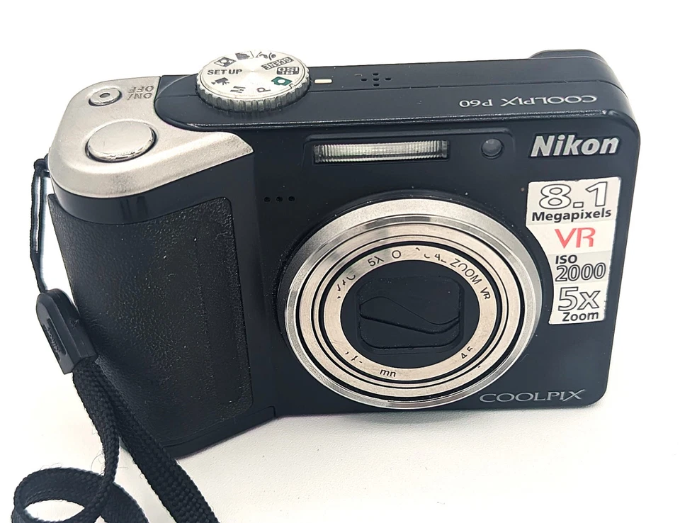 Nikon COOLPIX P60 8.1MP Digital Camera - Black - Image 1 of 4