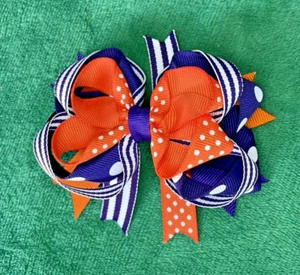 Clemson University Tigers Niñas Moño Clip Nuevo Prendas de Punto Creativas - Imagen 1 de 2