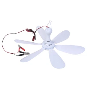 Portable Hanging Fan Gazebos Ceiling Fan 8W 12V Ceiling Fan 6 Leaves Tent Fan - Picture 1 of 8