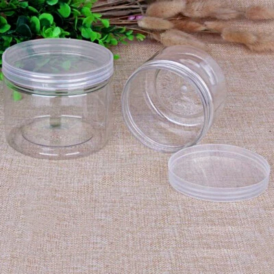 X50 Clear Storage Jars Container Plastic 30 50 80 100 120 150ml For Food - Image 1 of 4